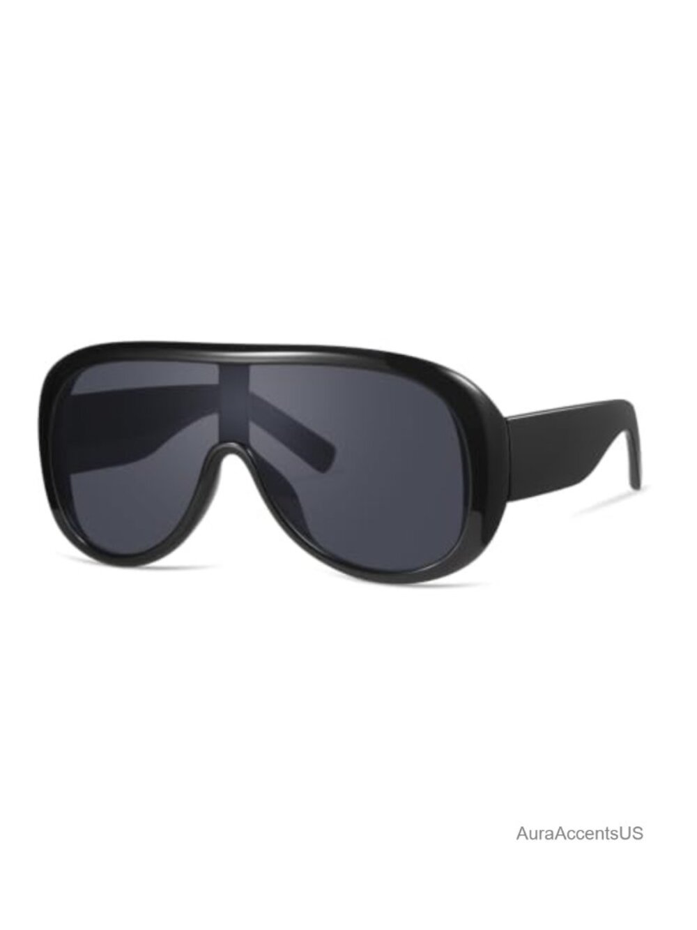Oversized Shield Sunglasses UV400 Protection Retro Thick Frame Unisex